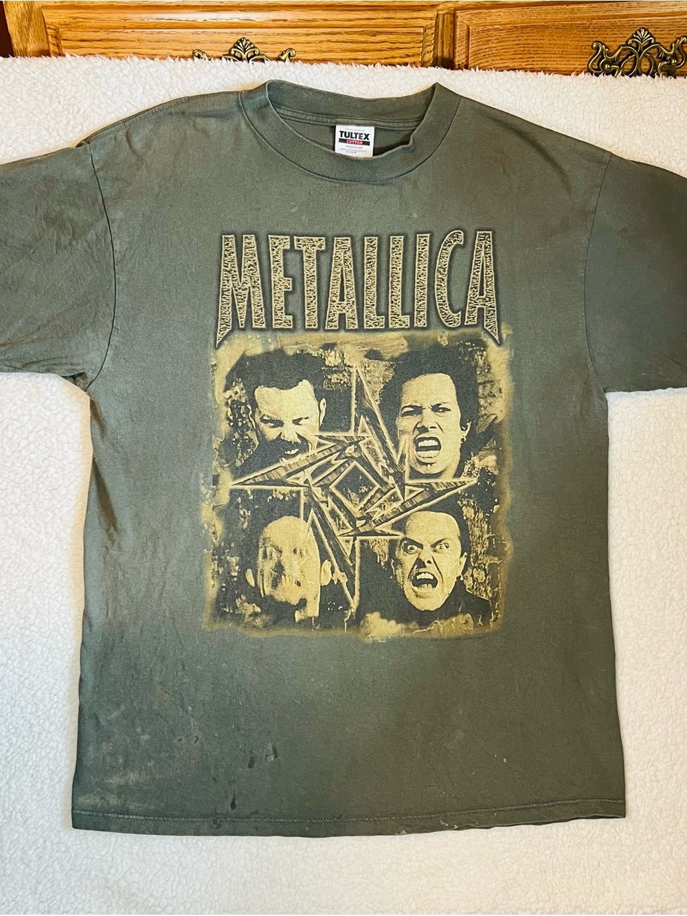 Vintage 1996 Metallica Poor Touring Me Shirt XL Tultex Green Ninja Star Metal 90